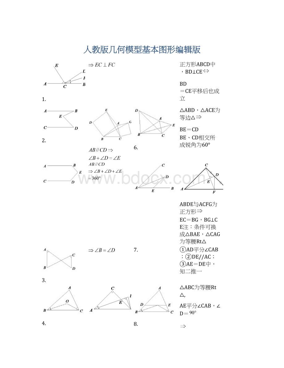 人教版几何模型基本图形编辑版.docx_第1页