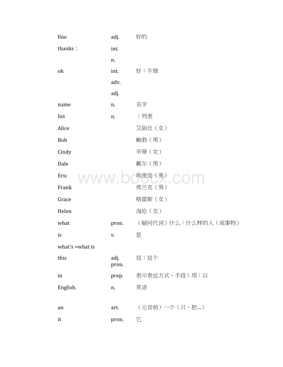 初一人教版英语上册单词表Word格式文档下载.docx_第2页