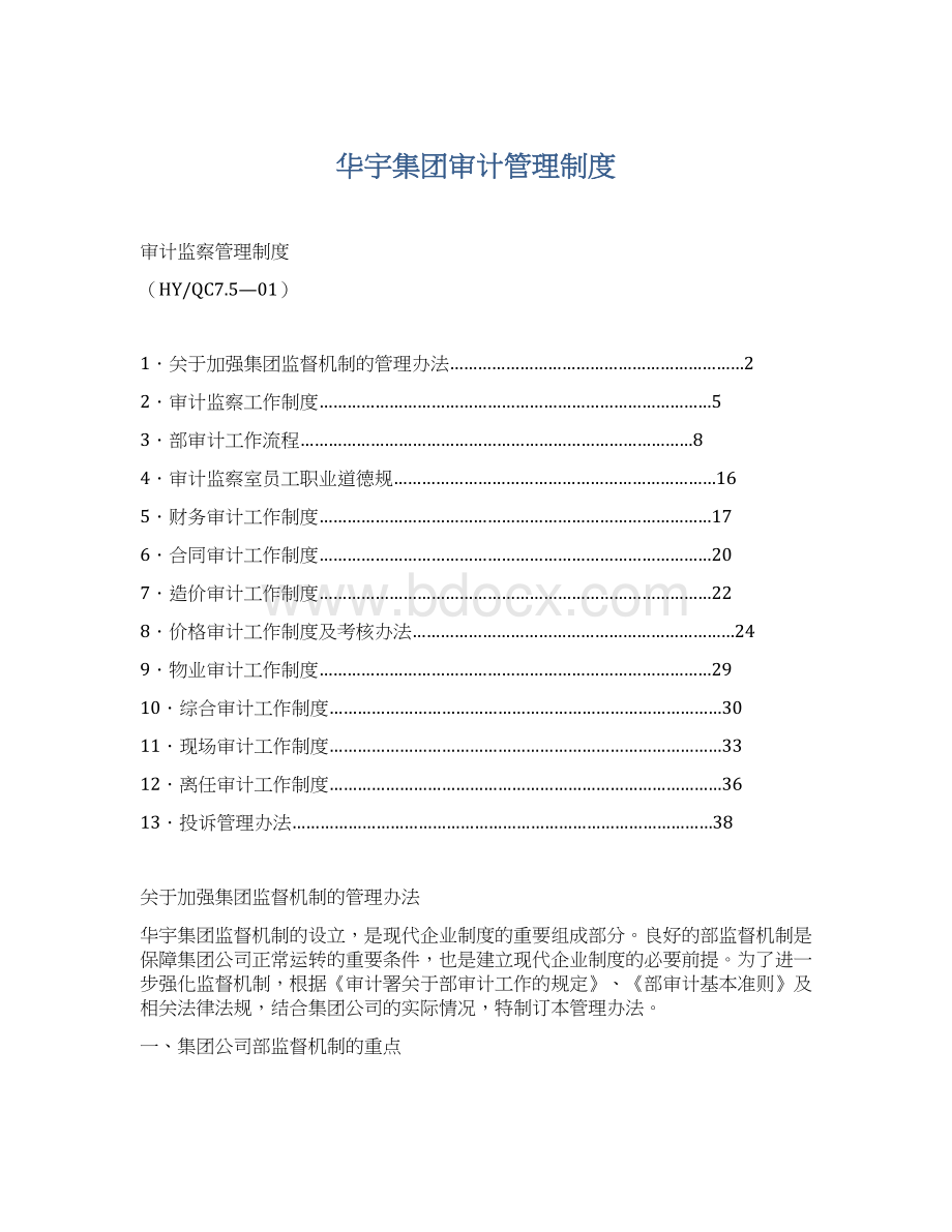 华宇集团审计管理制度.docx_第1页