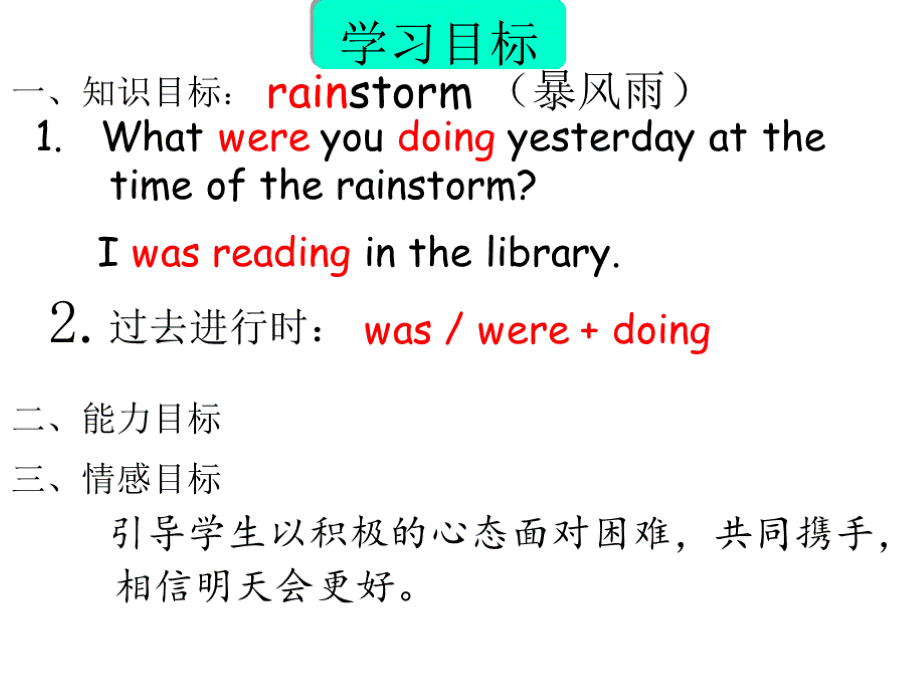 最新2019学年人教版新目标八年级下册英语《Unit 5 What were you doing when the rainstorm came》课件.pptx_第3页