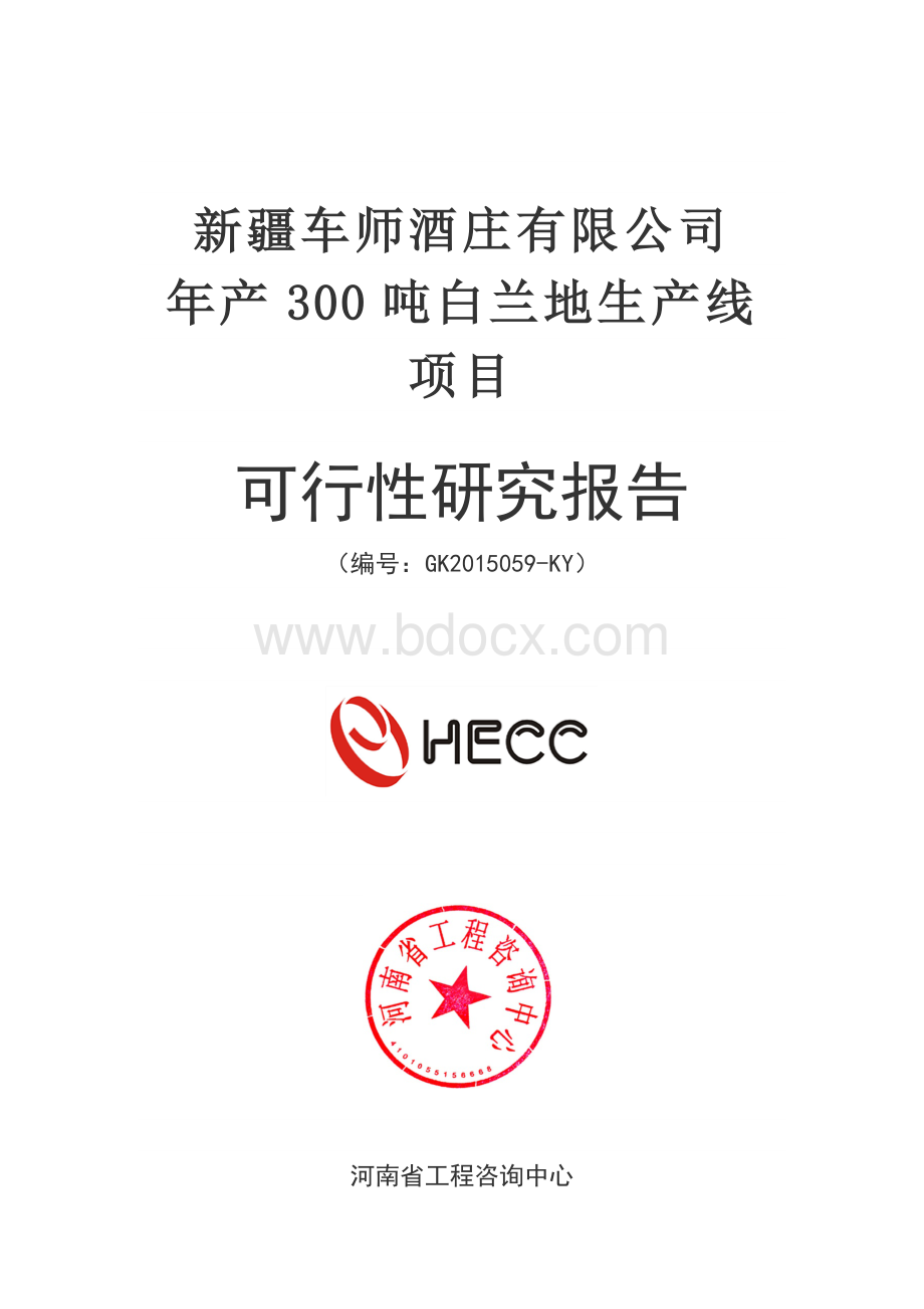 年产300吨白兰地生产线项目可行性研究报告文档格式.docx_第1页