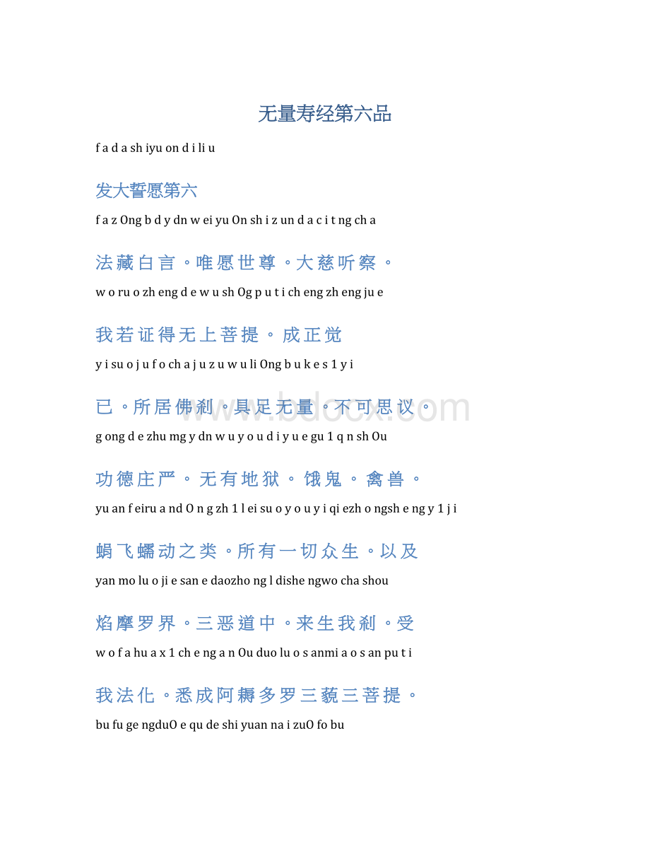 无量寿经第六品Word文档格式.docx