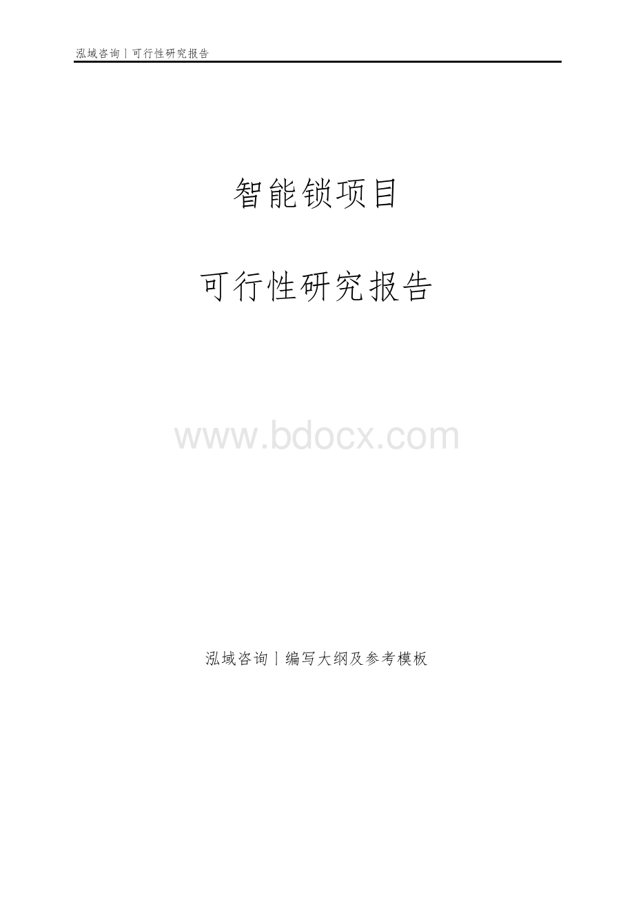 智能锁项目可行性研究报告.docx_第1页