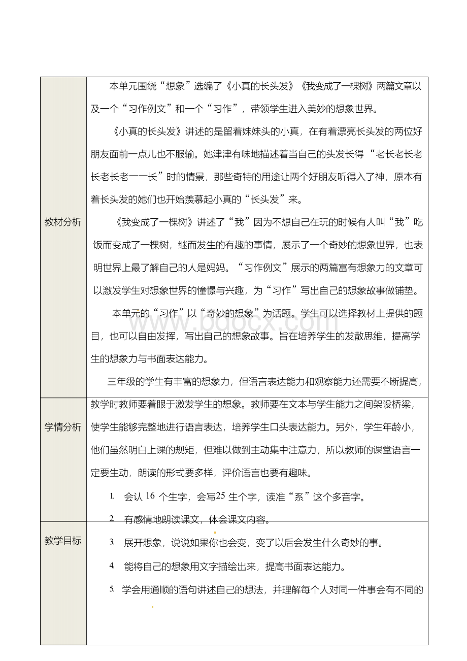 人教部编版三年级语文下册教学设计教案：16 小真的长头发Word文件下载.docx_第2页