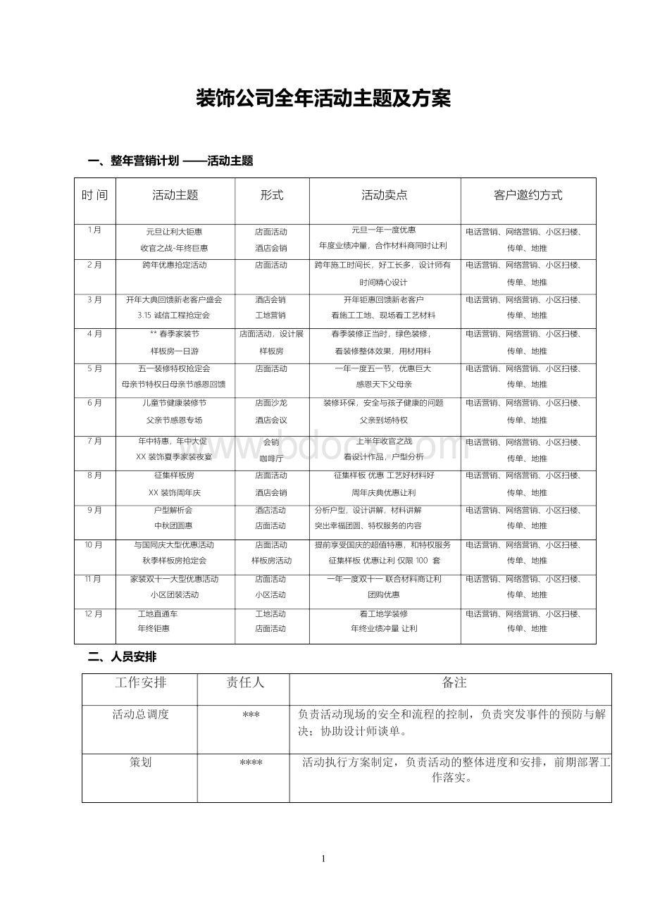 装饰公司全年活动主题及方案.docx