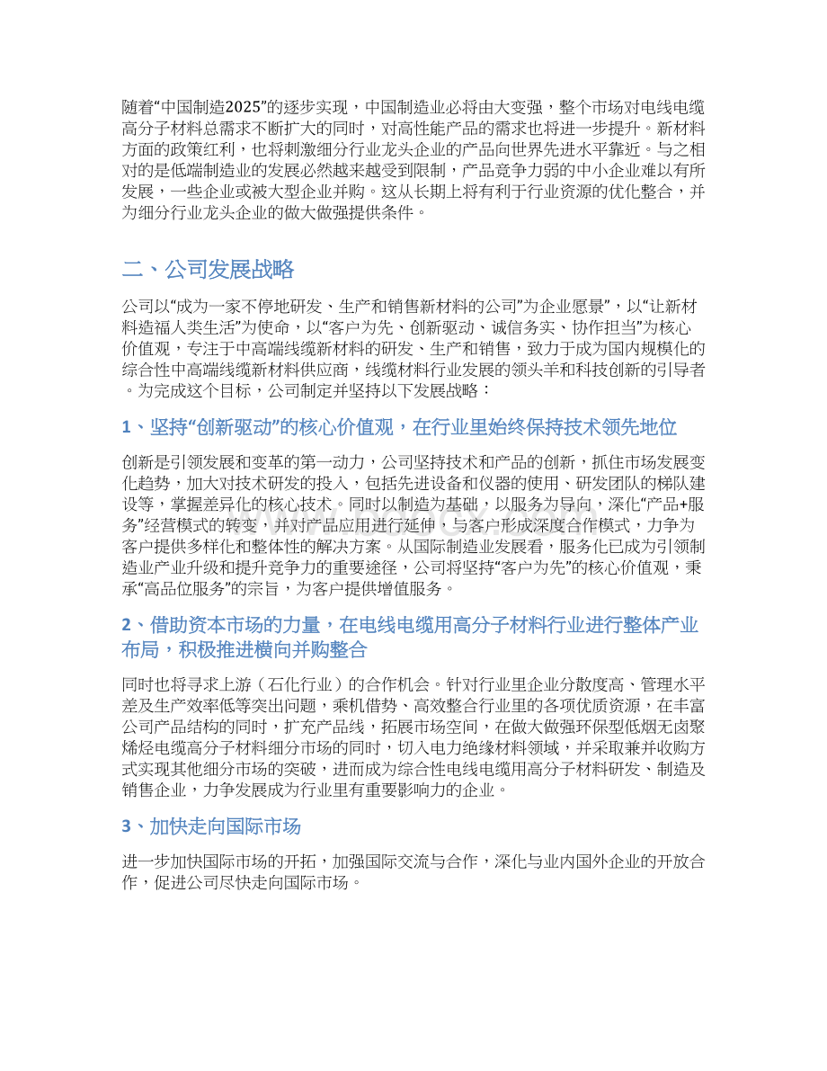 电线电缆企业发展战略和经营计划文档格式.docx_第2页