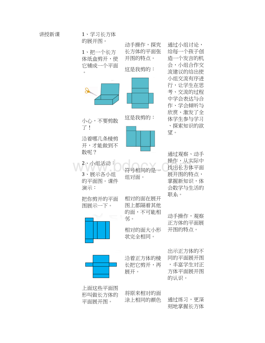 数学冀教版小学数学五年级下册第二课 长方体和正方体的展开图教案.docx_第2页