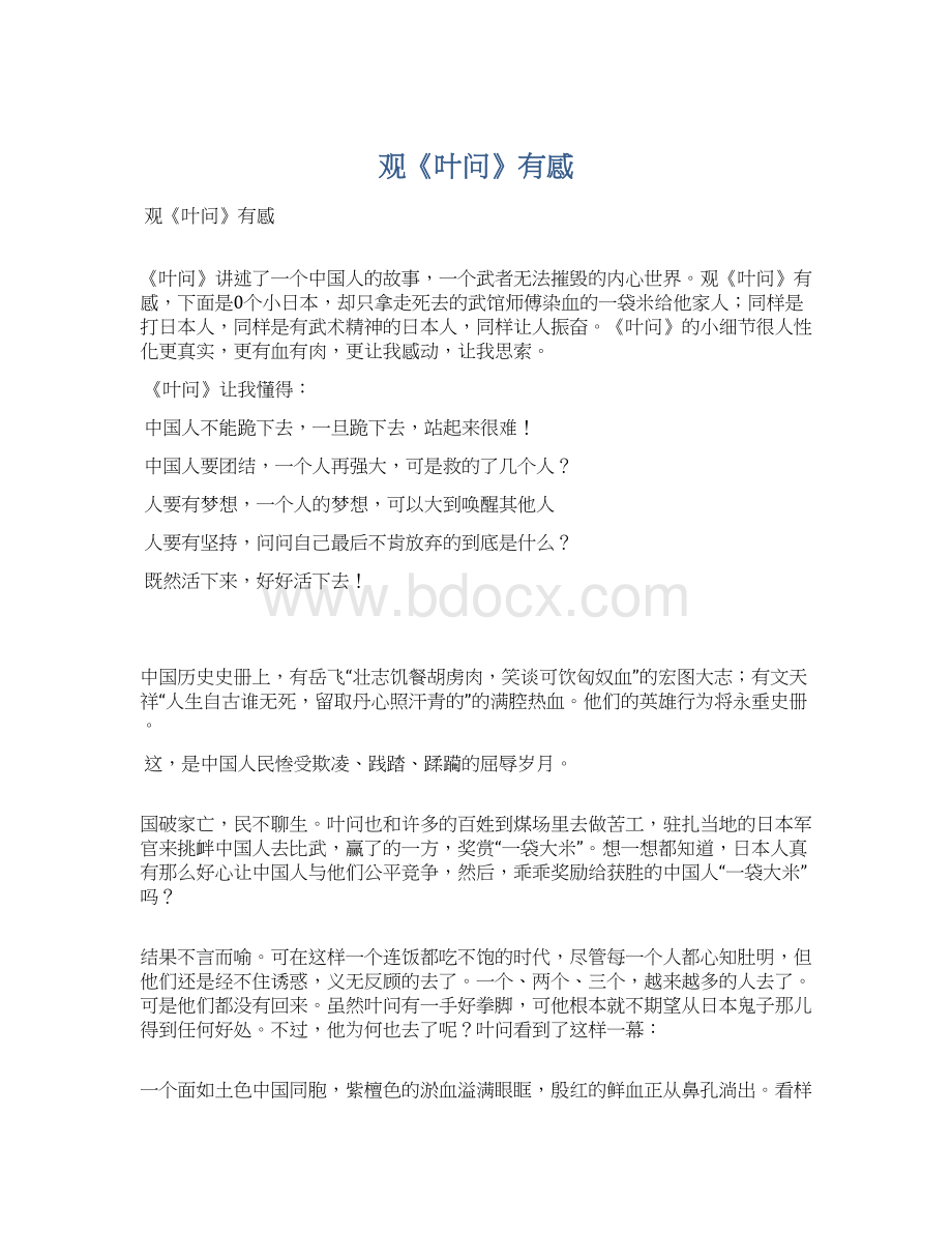 观《叶问》有感Word文件下载.docx_第1页