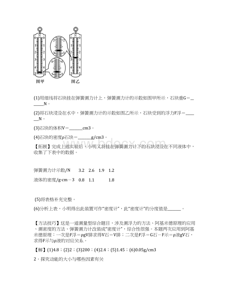 中考物理 重点题型突破 专题5 实验探究题无答案.docx_第3页