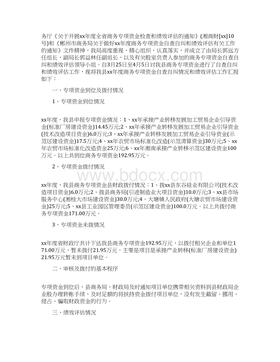 自查报告 专项资金自查报告4篇.docx_第2页