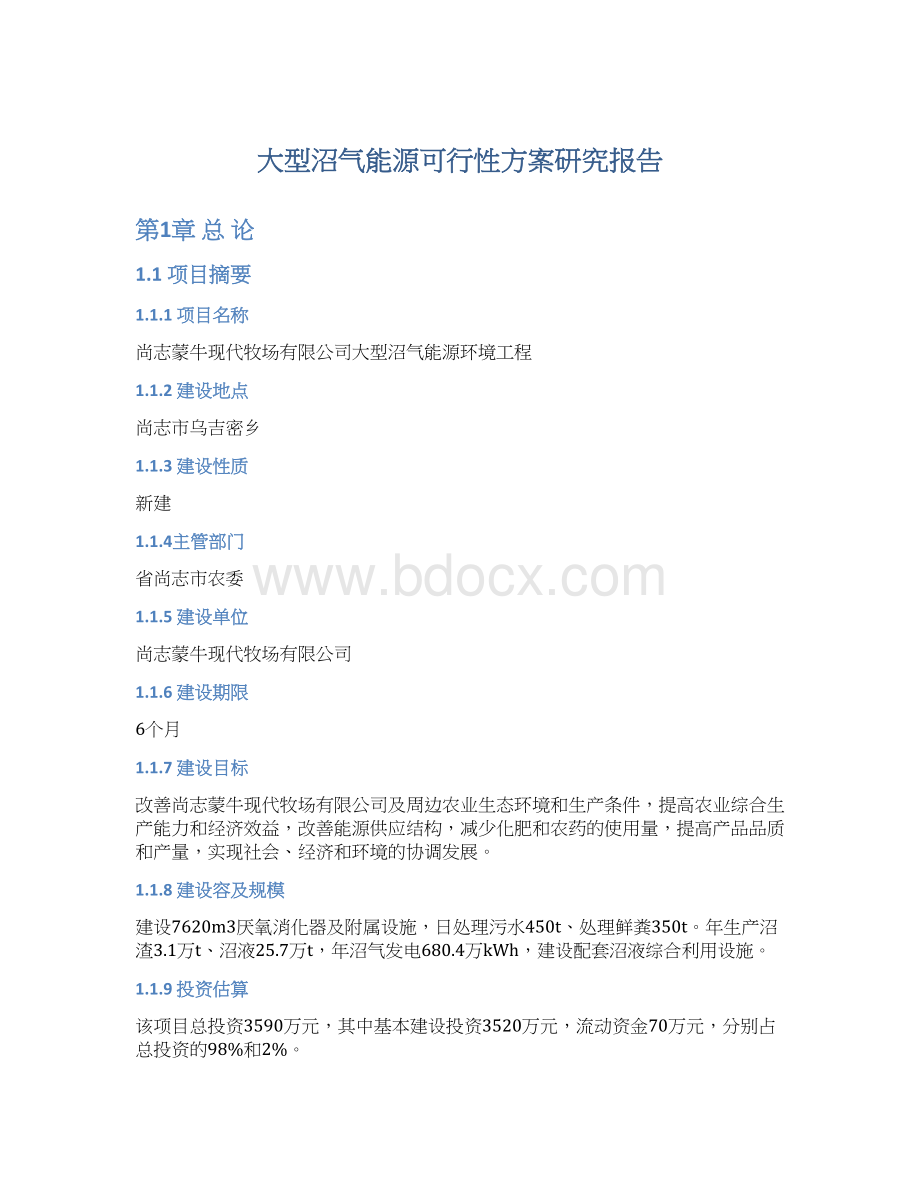 大型沼气能源可行性方案研究报告.docx