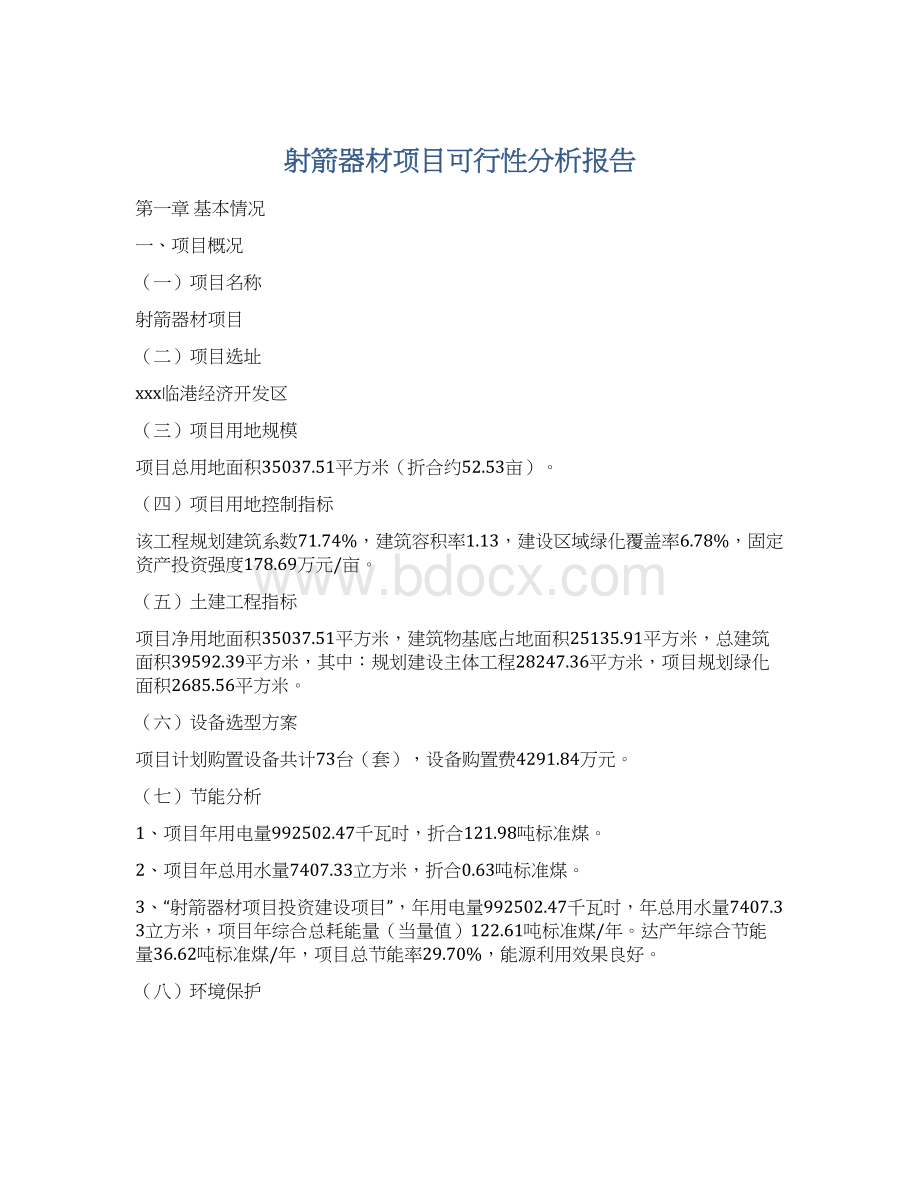 射箭器材项目可行性分析报告.docx