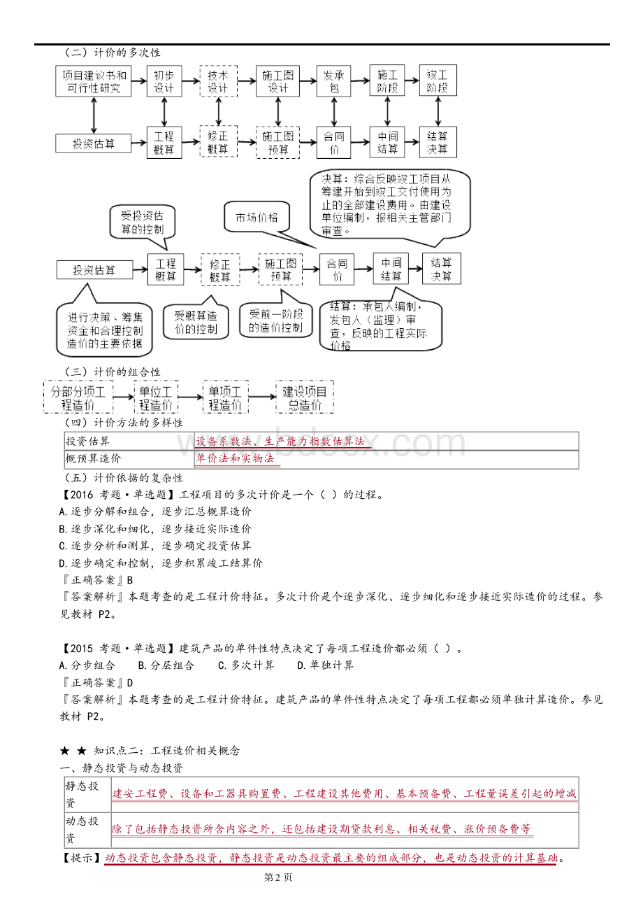 2018年造价师《建设工程造价管理》基础讲义及历年考点题型解析.docx_第2页