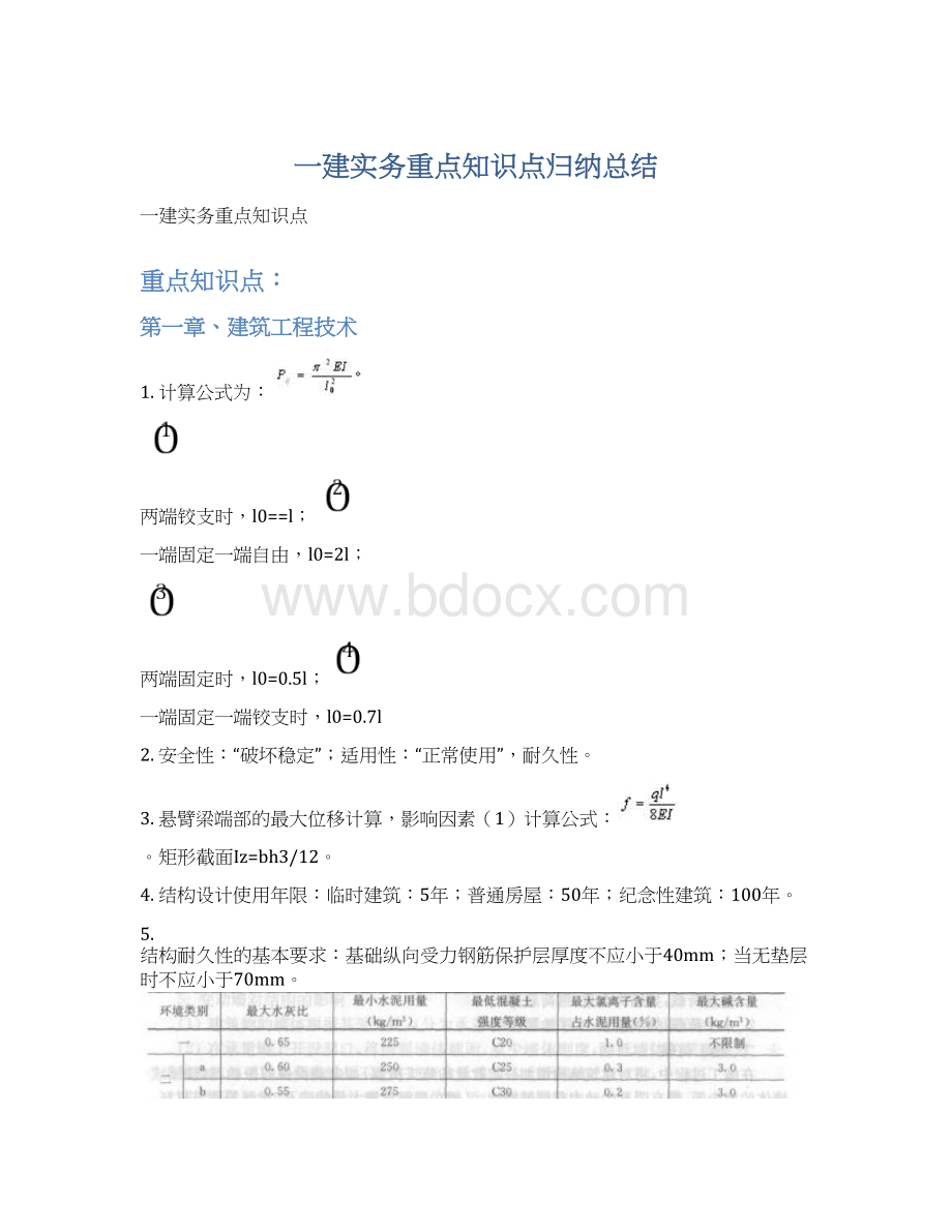 一建实务重点知识点归纳总结.docx