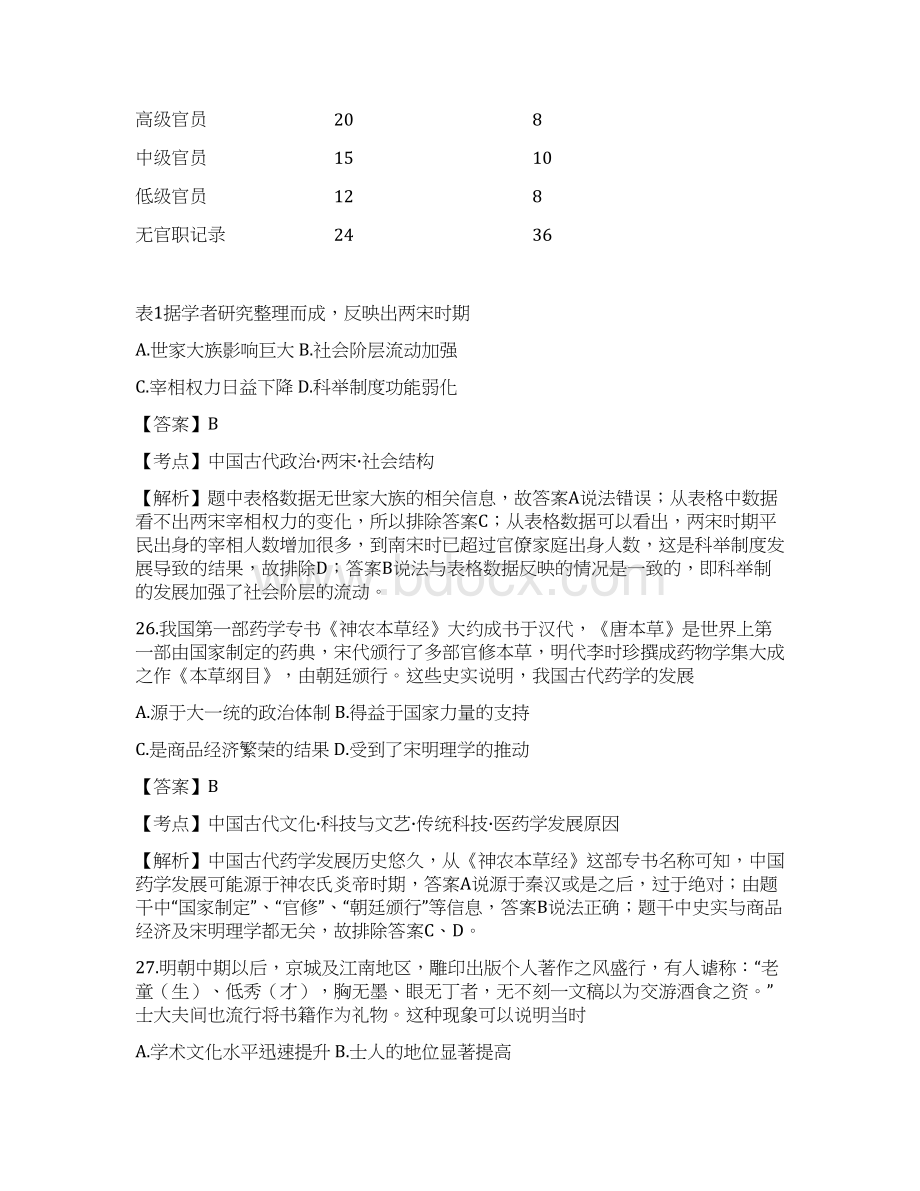 普通高等学校招生全国统一考试全国卷Ⅲ丙卷文综历史试题解析Word文档格式.docx_第2页