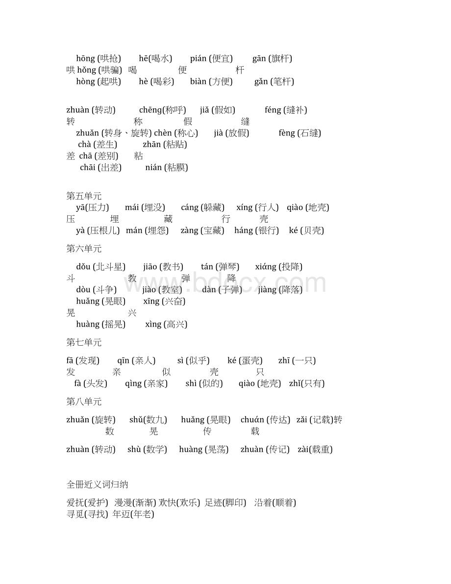 小学二年级下学期期末全册语文知识点归纳总结.docx_第3页