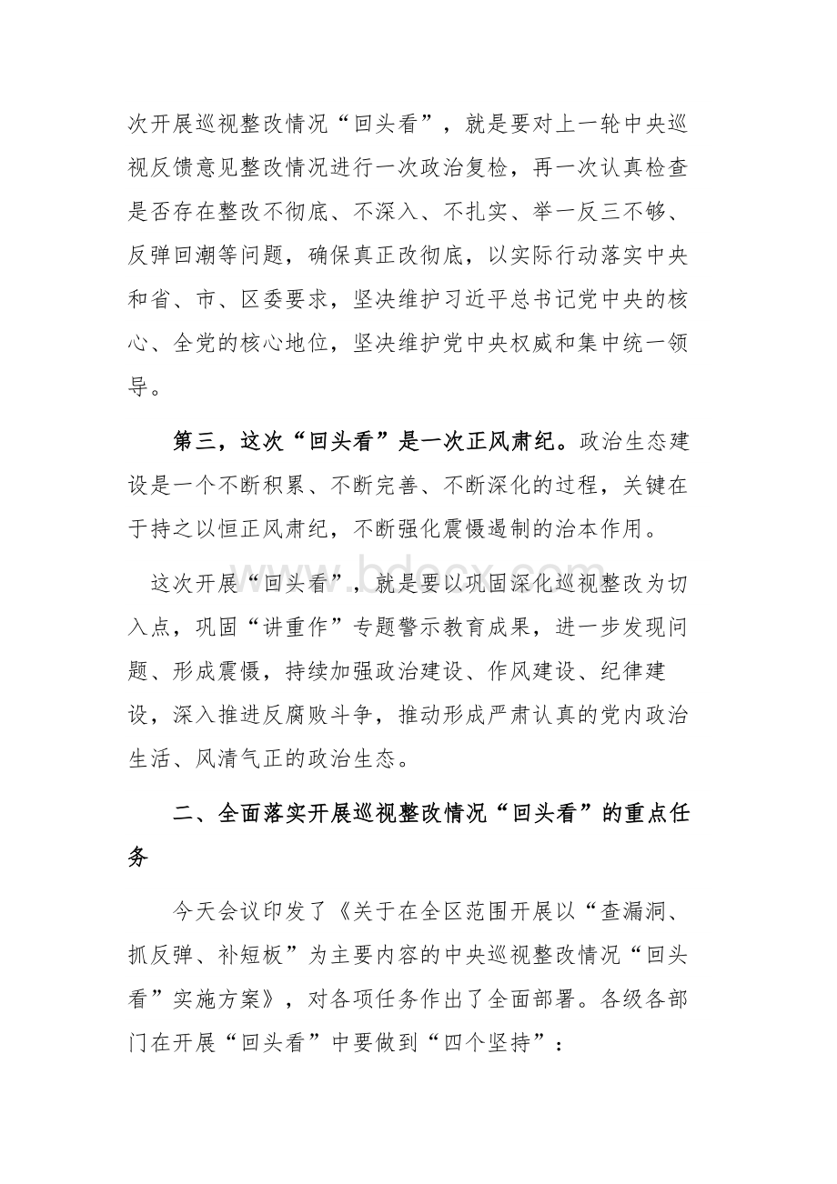 中央巡视巡察整改回头看动员大会讲话稿Word格式.docx_第3页