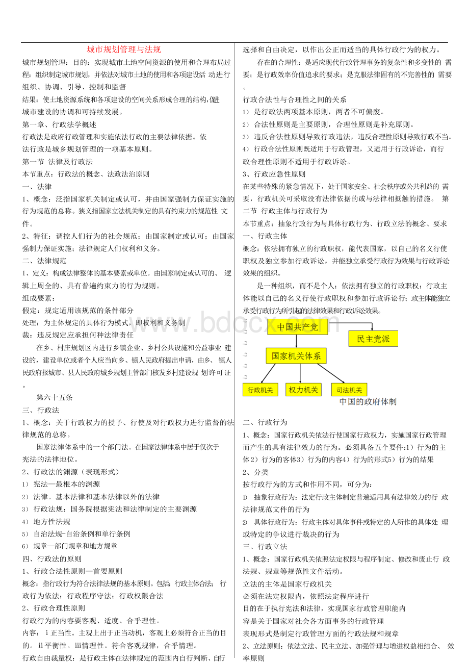 城市规划管理与法规知识归纳Word文档下载推荐.docx_第1页