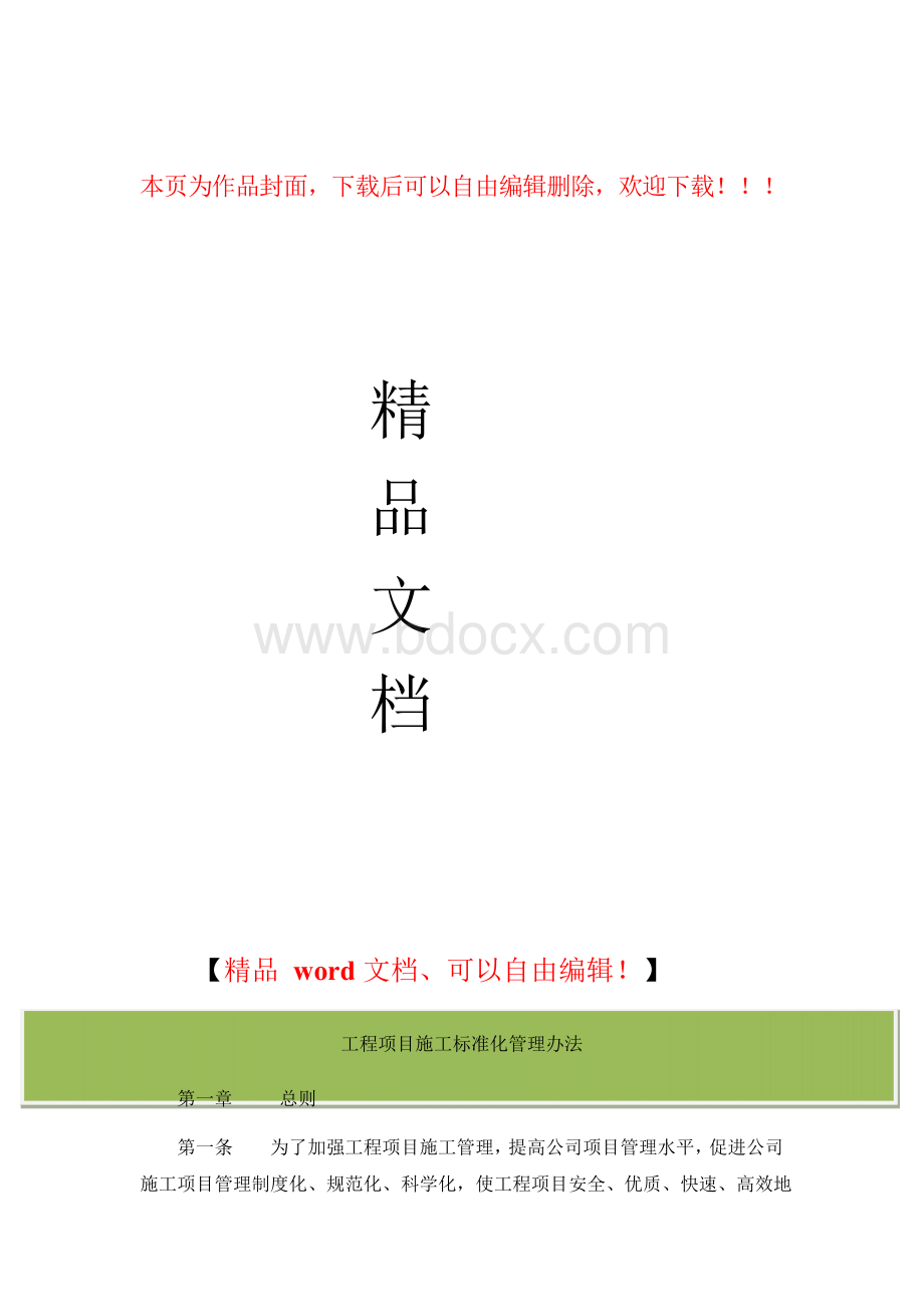 工程项目施工标准化管理办法Word文件下载.docx_第1页