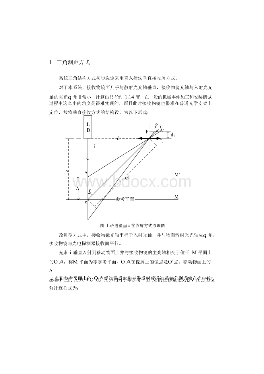 基于PSD的激光三角测距法原理、系统和精度分析.docx_第2页