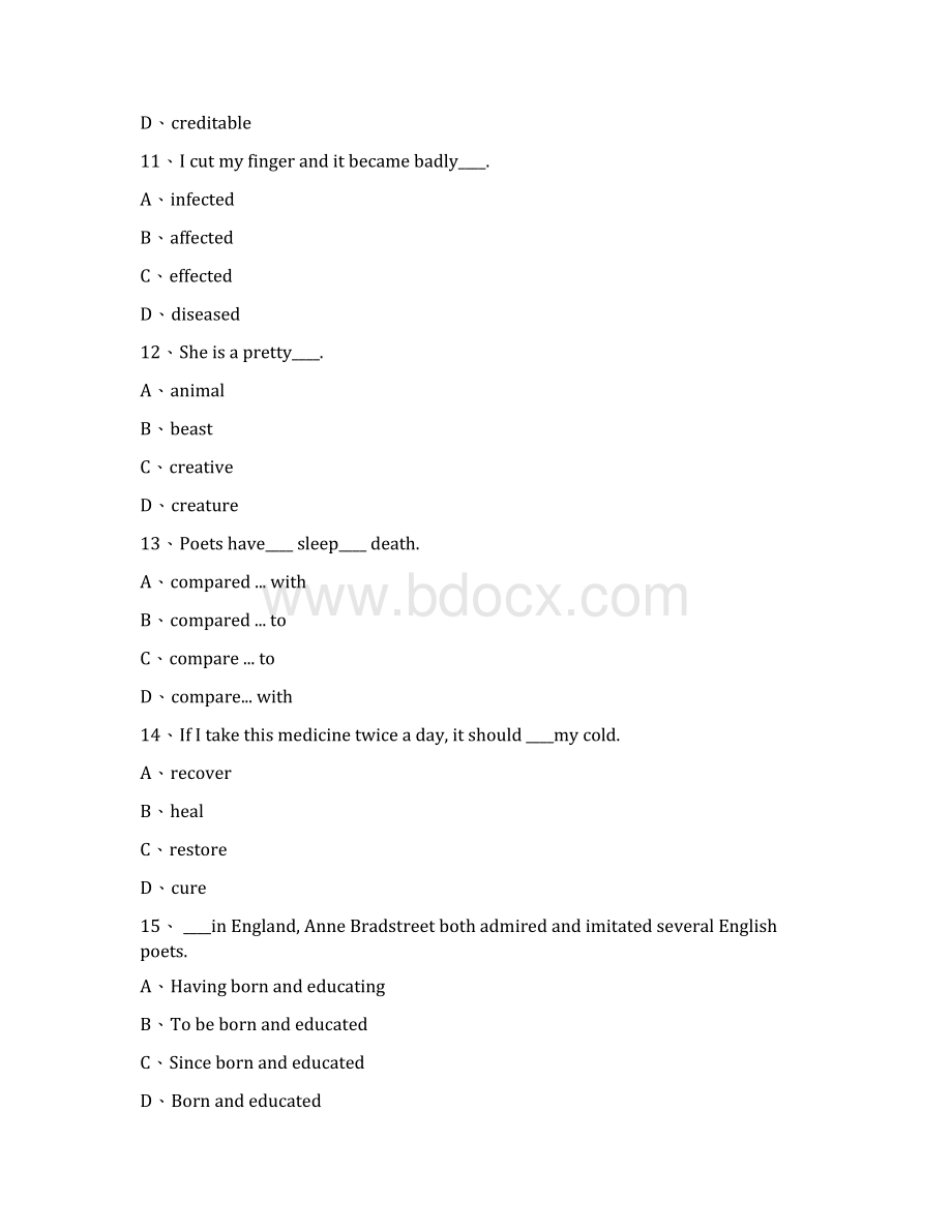 现代远程教育入学考试《英语》模拟试题高中起点.docx_第3页