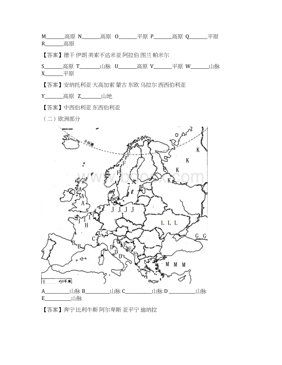 世界地理识图训练二世界地形教师版Word文件下载.docx_第2页