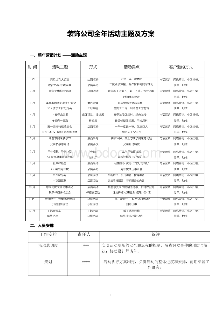 装饰公司全年活动主题及方案.docx