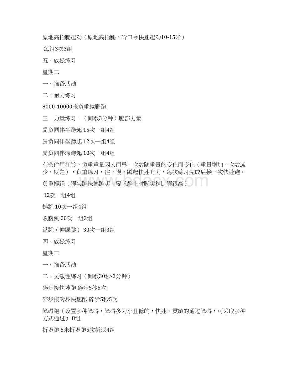 高中体育特长生身体素质训练计划.docx_第2页