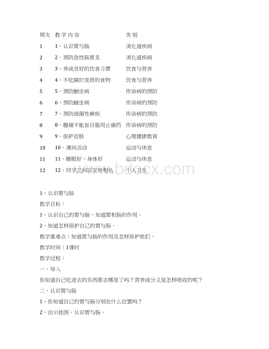 二年级上册健康教育教案含教学计划Word格式.docx_第2页