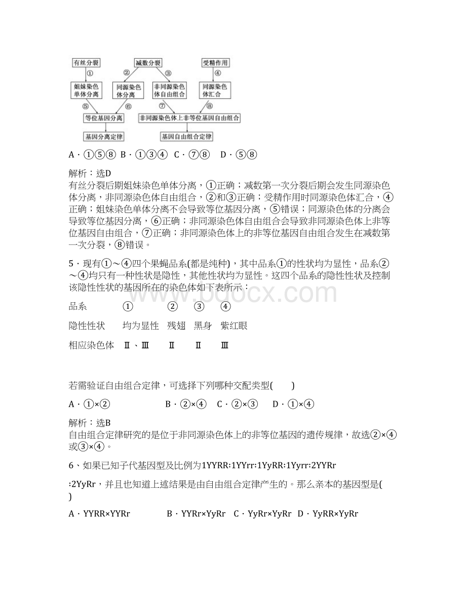 基因的自由组合定律Word格式文档下载.docx_第2页