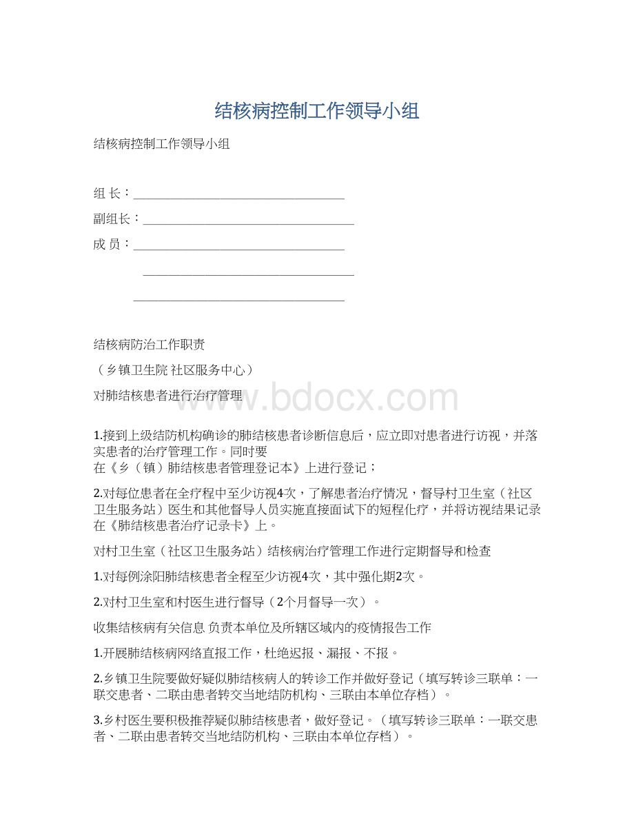 结核病控制工作领导小组Word文件下载.docx