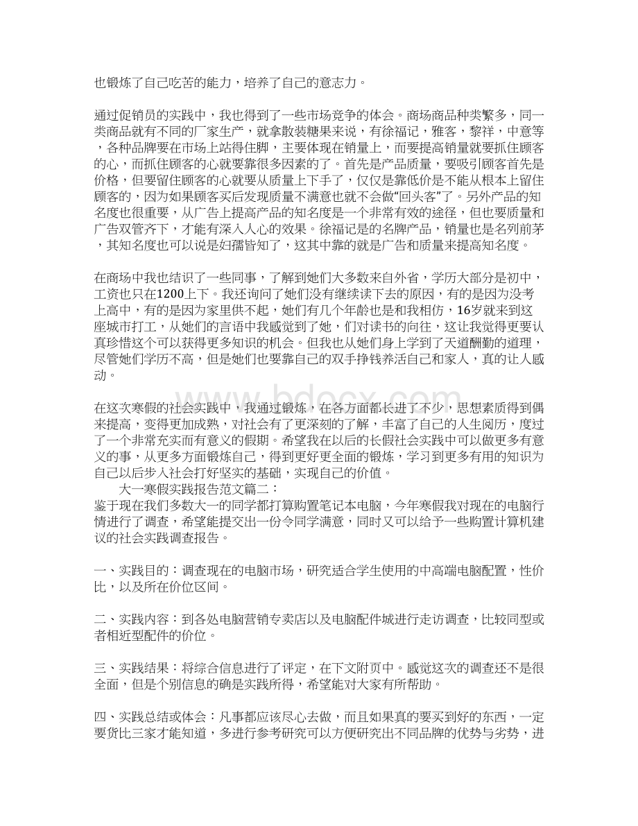 大一寒假实践报告总结Word格式文档下载.docx_第3页