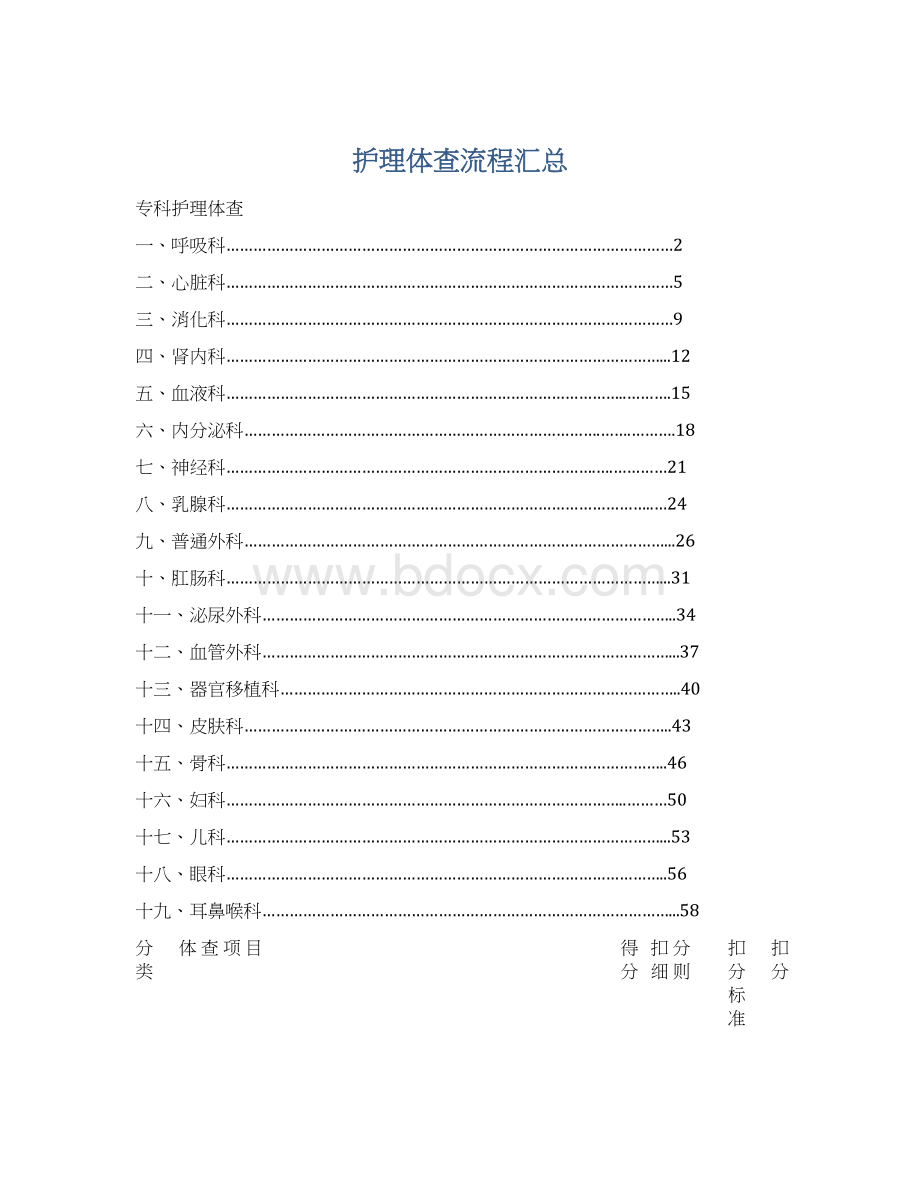 护理体查流程汇总Word下载.docx_第1页