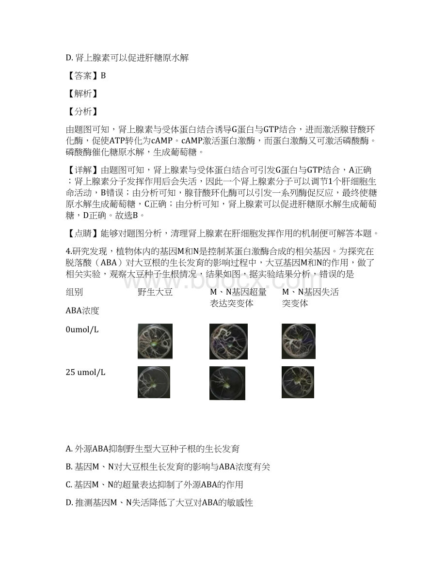 届北京市平谷区高三下学期质量监控生物学科一模解析版.docx_第3页