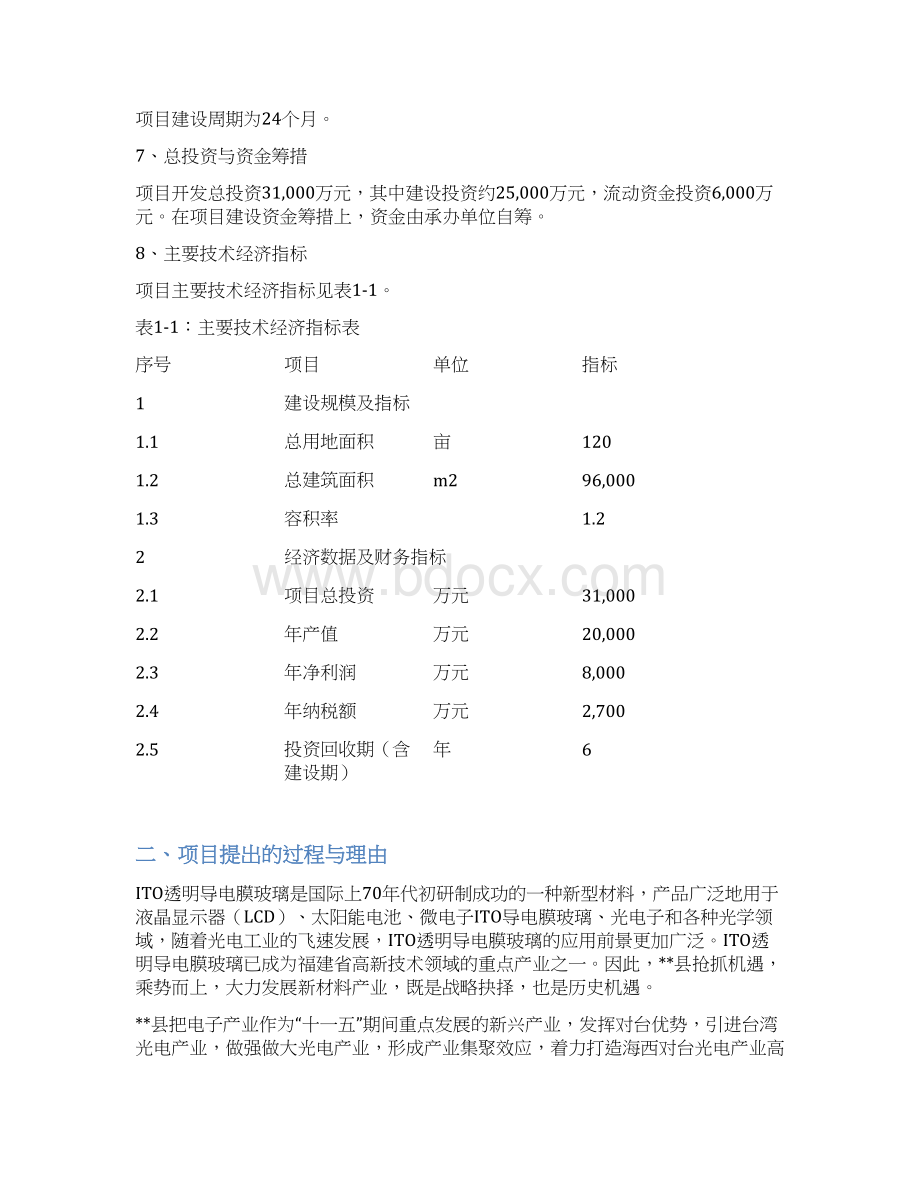 XX县工业园南部园区ITO透明导电膜玻璃制造项目可行性研究报告.docx_第2页