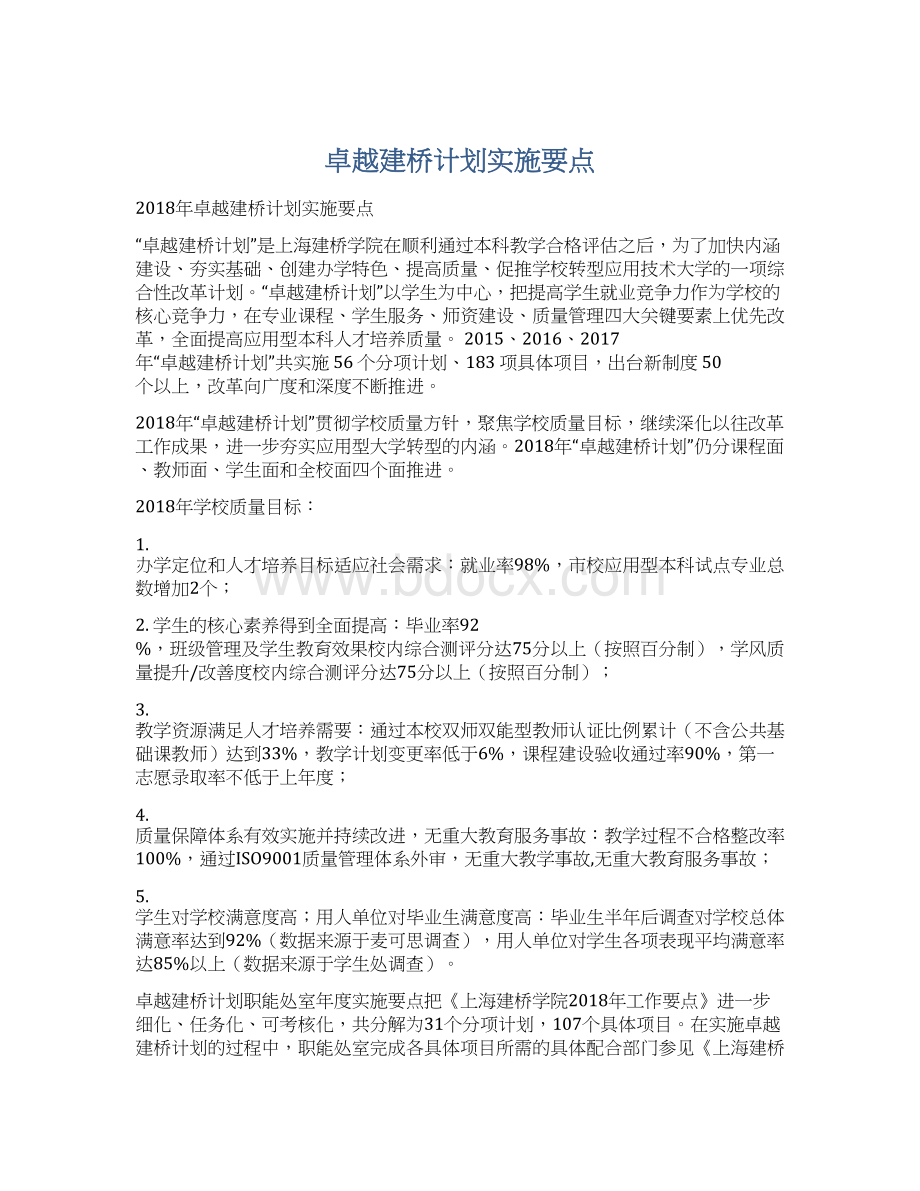 卓越建桥计划实施要点.docx