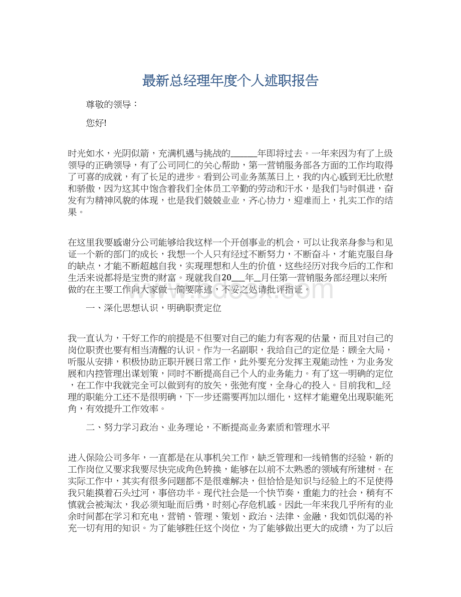 最新总经理年度个人述职报告.docx