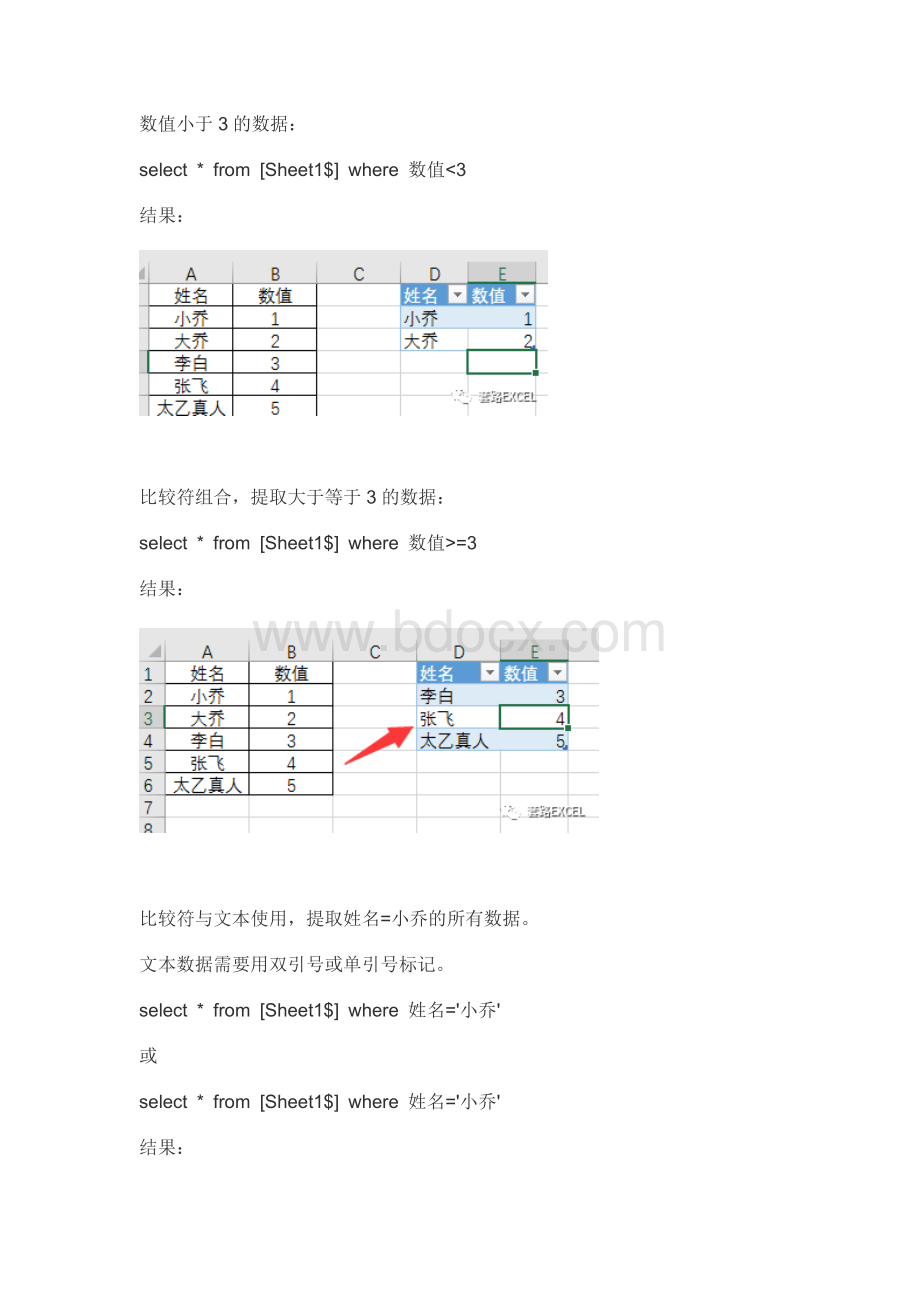 【sql in excel】入门08：比较操作符Word文档格式.docx_第3页