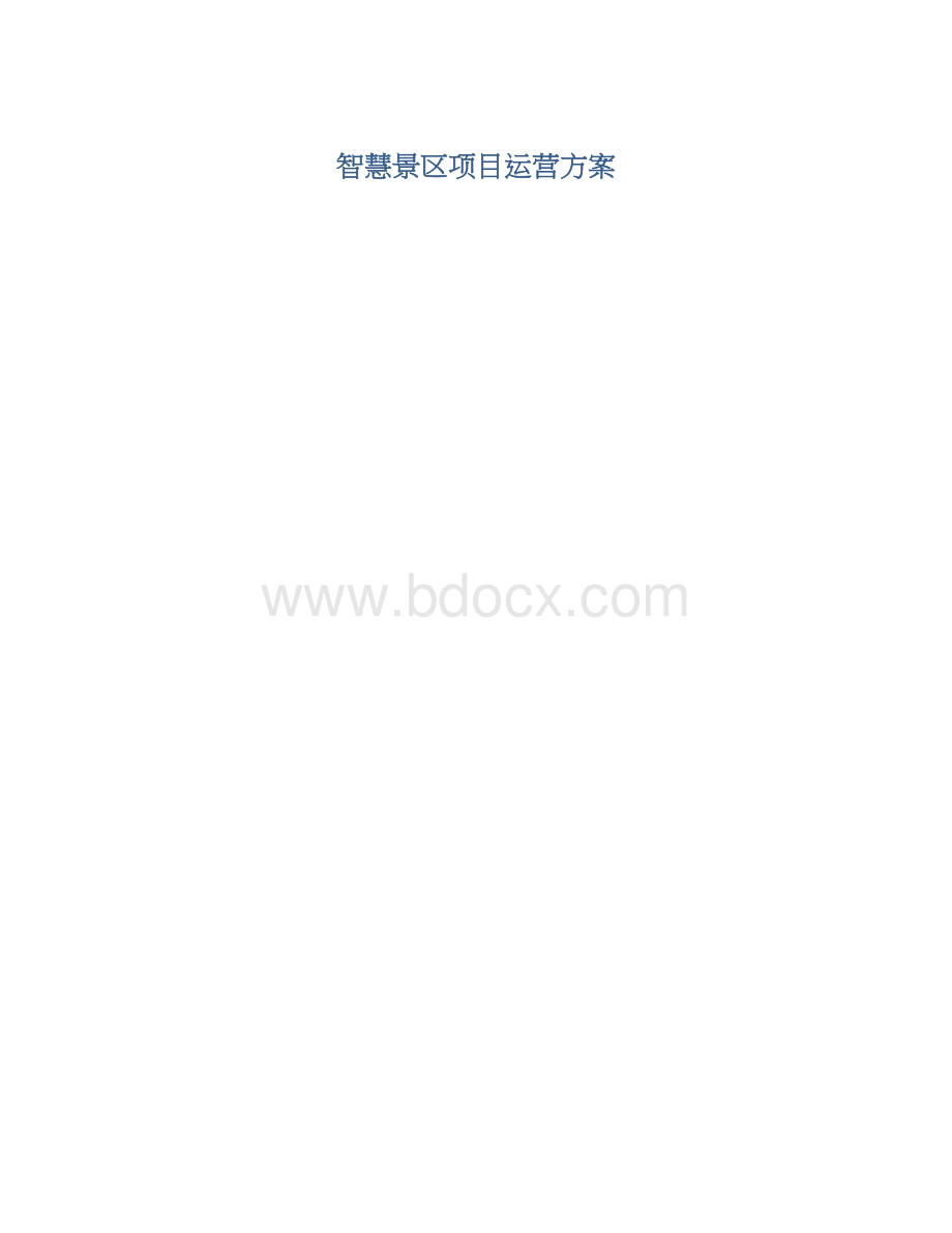 智慧景区项目运营方案Word格式.docx