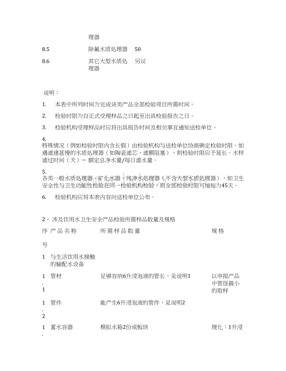 卫生部涉及饮用水卫生安全产品检验规定Word文档格式.docx_第3页