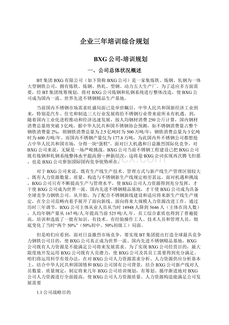 企业三年培训综合规划.docx