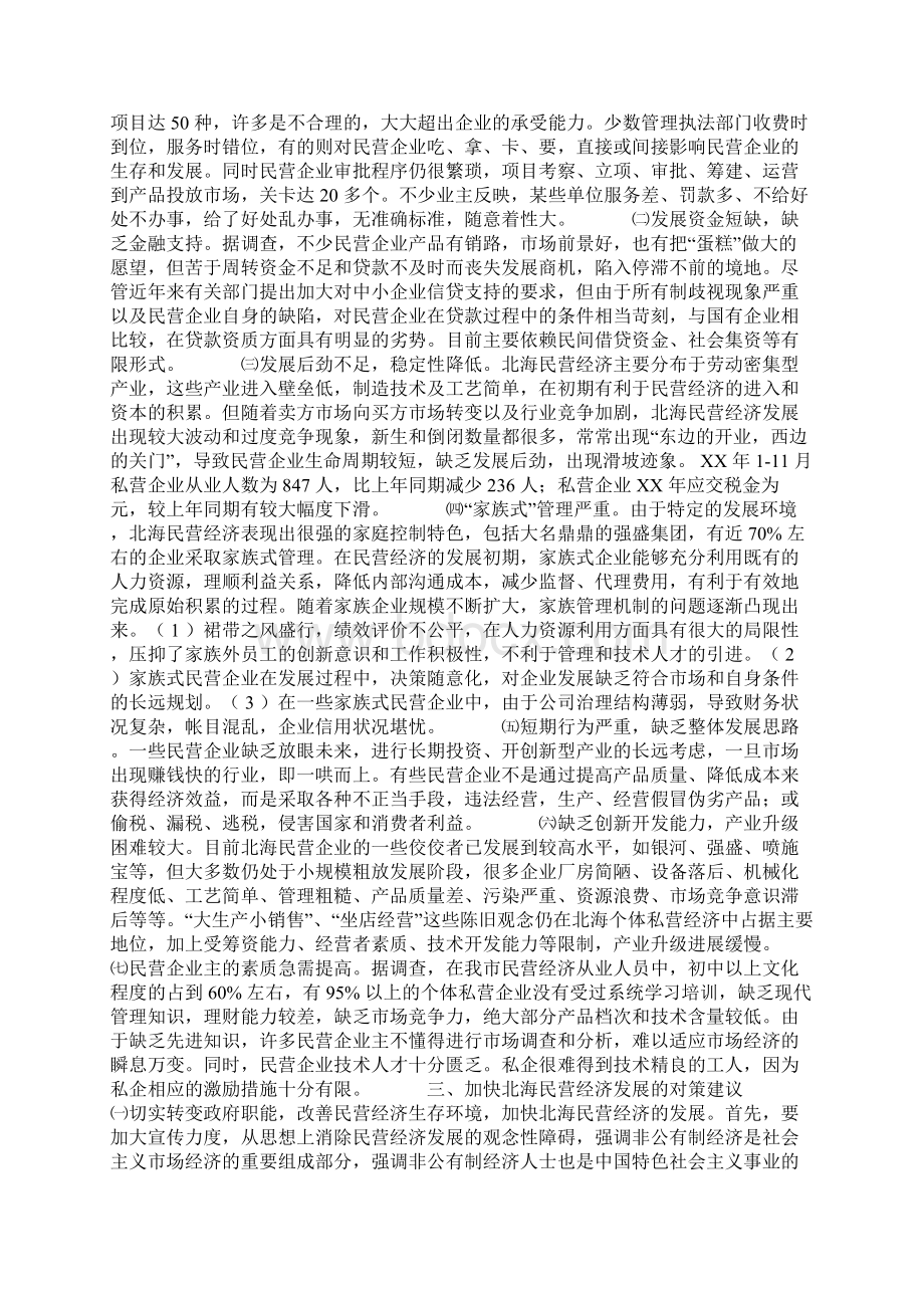 北海民营经济发展及对策建议Word文件下载.docx_第3页