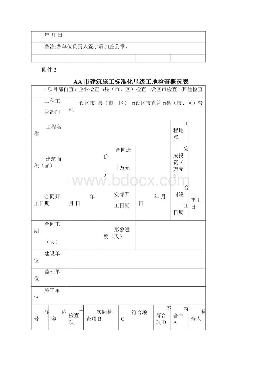 工程项目安全生产标准化星级工地申请表.docx_第2页