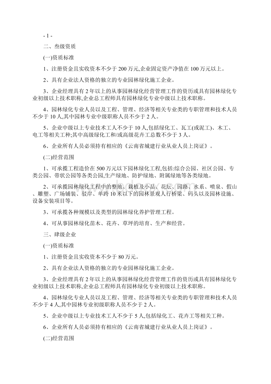 云南省园林绿化资质标准Word文档格式.docx_第2页