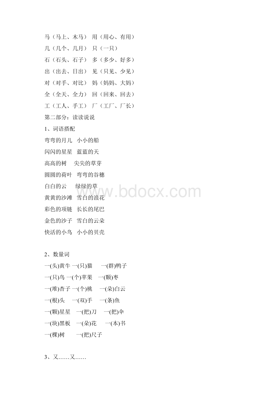 秋季新部编本人教版小学语文一年级上册知识点汇总.docx_第3页