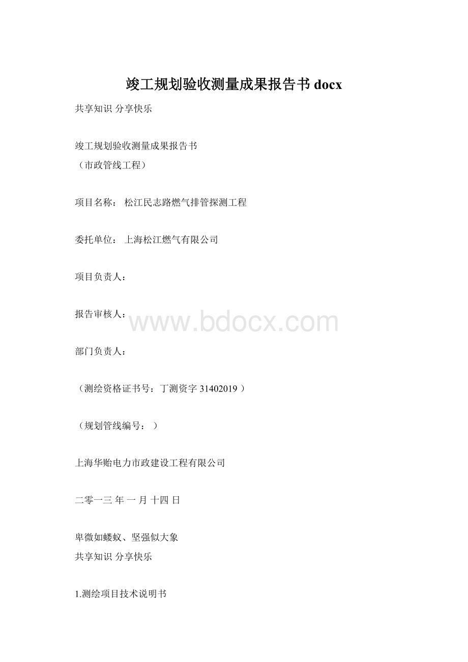 竣工规划验收测量成果报告书docx文档格式.docx_第1页