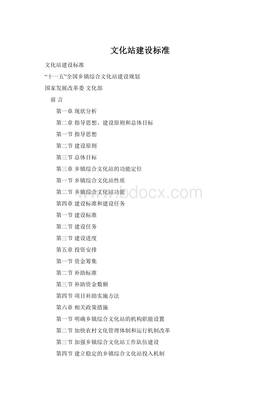 文化站建设标准文档格式.docx