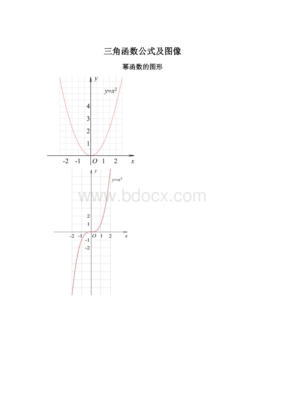 三角函数公式及图像.docx