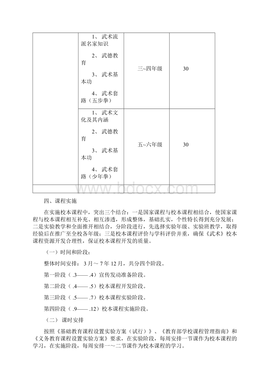 临沂武德小学武术特色课程实施方案Word下载.docx_第3页