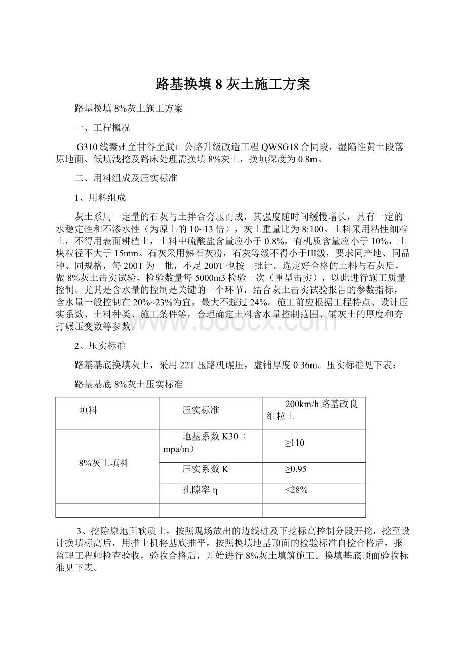 路基换填8 灰土施工方案Word下载.docx_第1页